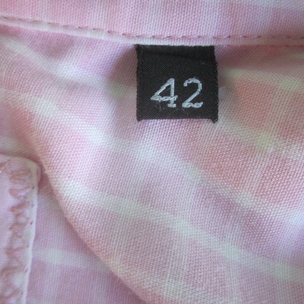 Seidensticker Womens Size 8 Pink Striped Button Front Shirt Size 42 - Picture 9 of 14